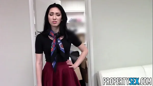 XXX PropertySex - Beautiful brunette real estate agent home office sex video mega trubice