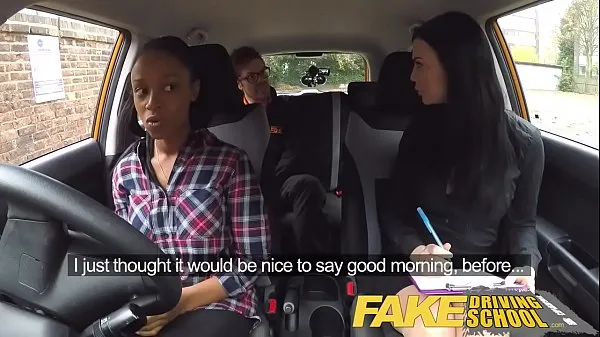 XXX Fake Driving School busty black girl fails test with lesbian examiner mega Tube