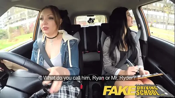XXX Fake Driving girl fails her test with strict busty mature examiner megaputki