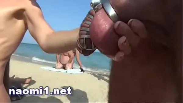 XXX piss and multi cum on a swinger beach cap d'agde ống lớn