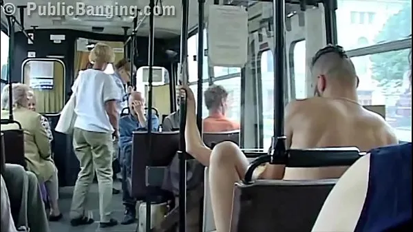 XXX Extreme risky public transportation sex couple in front of all the passengers mega cső