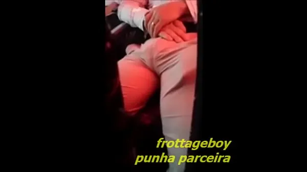 XXX A hot guy with a huge bulge in a bus mega Tube