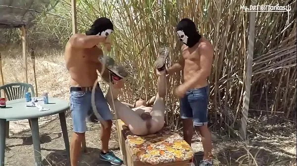 XXX twink gets hosed and fisted outside for 2 merciless doms मेगा ट्यूब