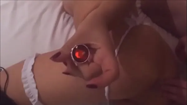 XXX My young wife asked for a plug in her ass not to feel too much pain while her black friend fucks her - real amateur - complete in red mega Tube