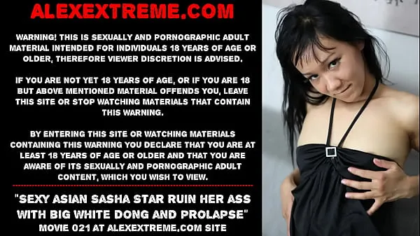XXX Sexy asian Sasha Star ruin her ass with big white dong and prolapse megaputki