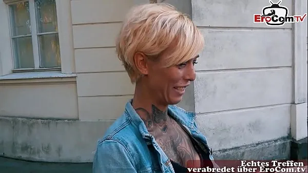 XXX German blonde skinny tattoo Milf at EroCom Date Blinddate public pick up and POV fuck میگا ٹیوب