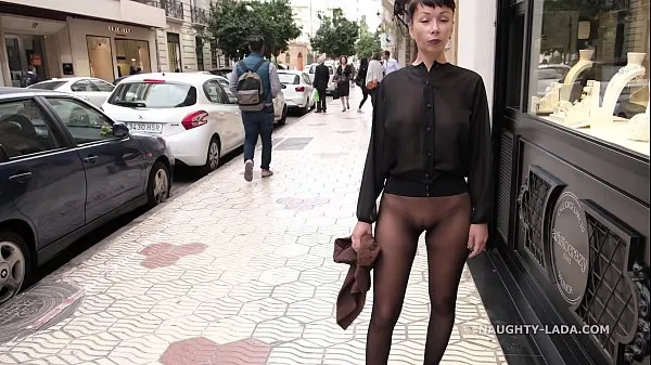 XXX No skirt seamless pantyhose in public ống lớn