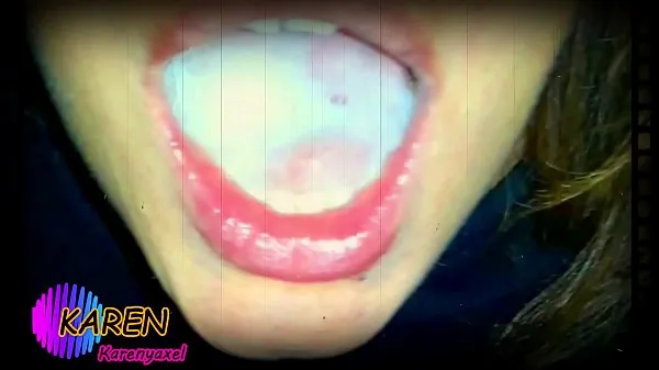XXX Karen playing with more cum in her mouth (SLOW MOTION أنبوب ضخم