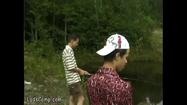 XXX Unlucky young fishermen filmed fucking in forest megaputki