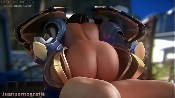 XXX Pharah fucking with her outfit on Overwatch mega trubice