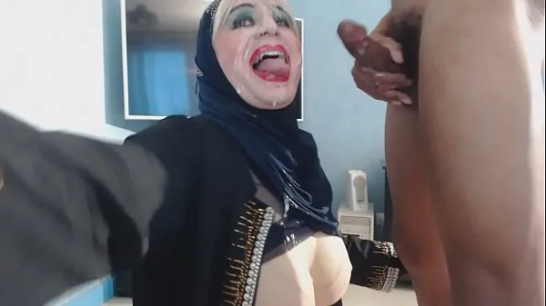 XXX cumshot on my hijab หลอดเมกะ