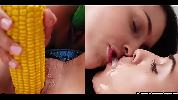 XXX Cucumber and Banana in creamy pussy of two girls หลอดเมกะ