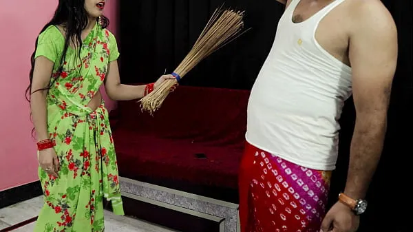 XXX punish up with a broom, then fucked by tenant. In clear Hindi voice หลอดเมกะ