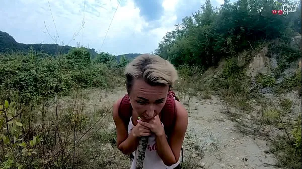 XXX Tourist in the mountains fucks in the mouth and ass - eats cum megarør