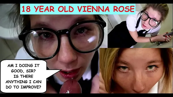 XXX Do you guys like getting blowjobs from an 18 year old girl?" Eighteen year old Vienna Rose asks submissively to a man old enough to be her巨型管