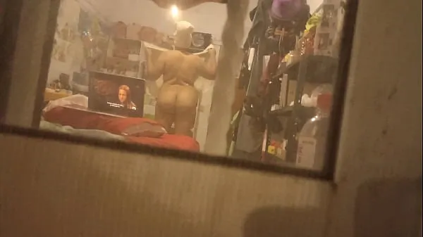 XXX My step aunt left the curtains open and I was able to record her while she was getting dressed after the shower mega Tube