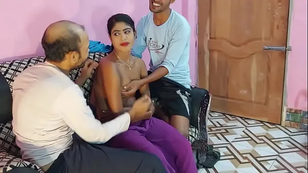 XXX Amateur threesome Beautiful horny babe with two hot gets fucked by two men in a room bengali sex ,,,, Hanif and Mst sumona and Manik Mia 메가 튜브