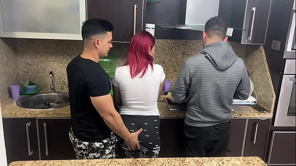 XXX Wife and Husband Cooking but his Friend Gropes his Wife Next to her Cuckold Husband NTR Netorare megaputki