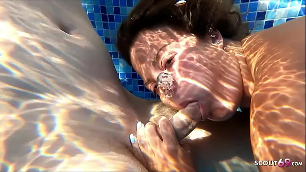 XXX Underwater Sex with Curvy Teen - German Holiday Fuck after caught him Jerk mega cev