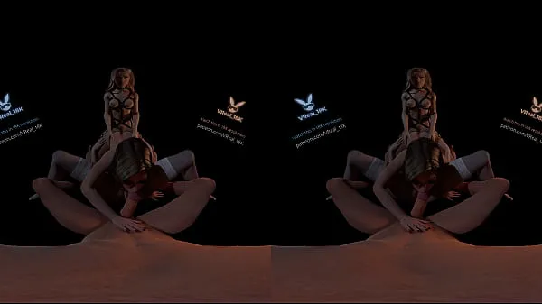 XXX VReal 18K Spitroast FFFM orgy groupsex with orgasm and stocking, reverse gangbang, 3D CGI render mega Tüp