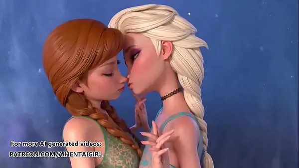XXX Frozen Ana and Elsa cosplay | Uncensored Hentai AI generated میگا ٹیوب