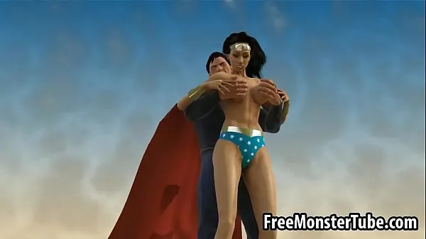 XXX 3D Wonder Woman sucking on Superman's hard cock أنبوب ضخم